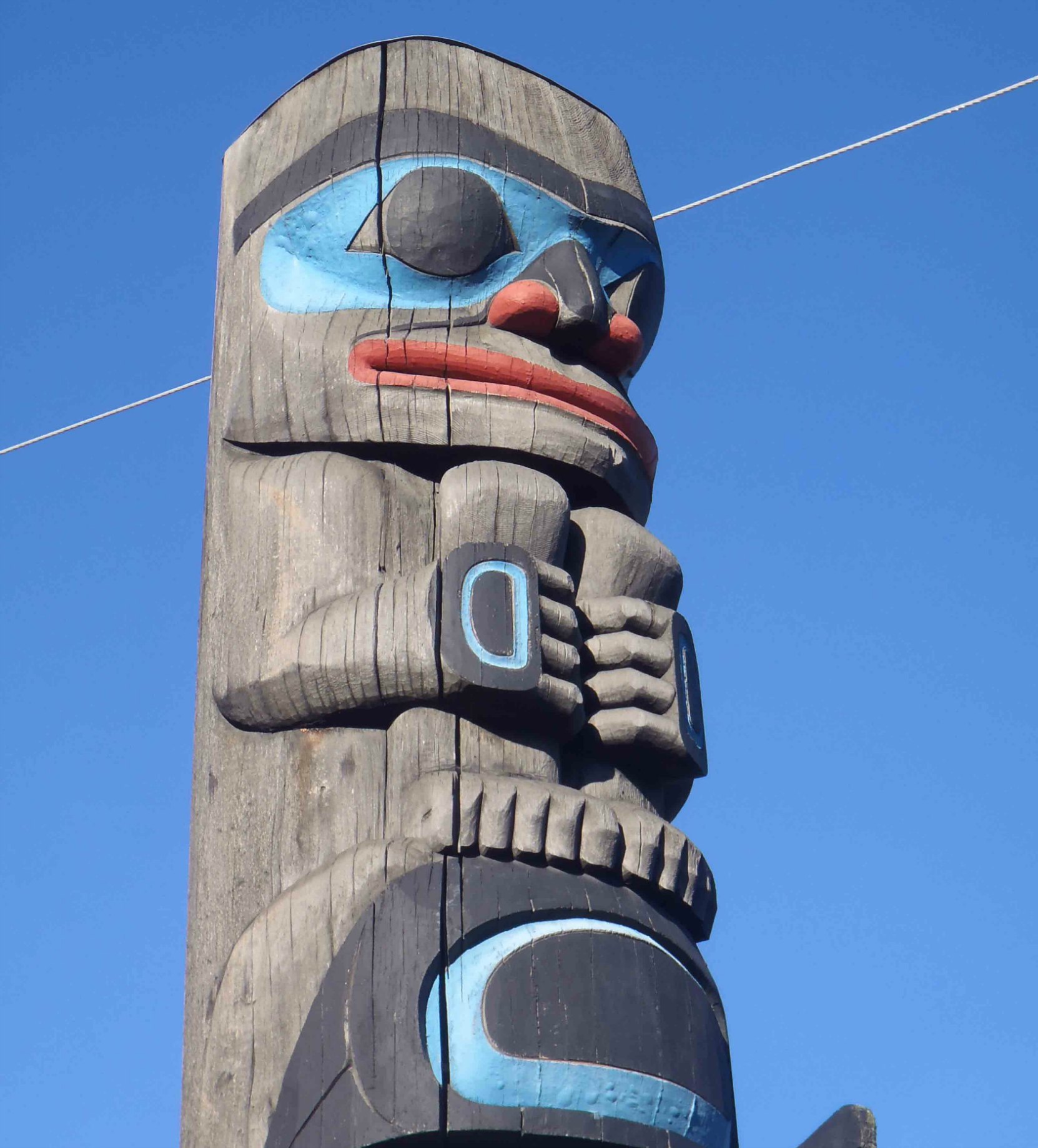 Chief's Pole, Human Child figure, Government Street at Kenneth Street, Duncan, B.C.