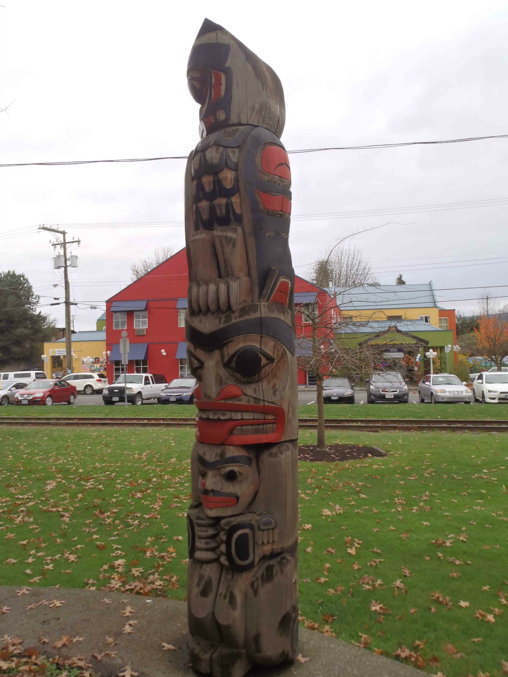 Owl Pole, Charles Hoey Park, Canada Avenue, Duncan, B.C.
