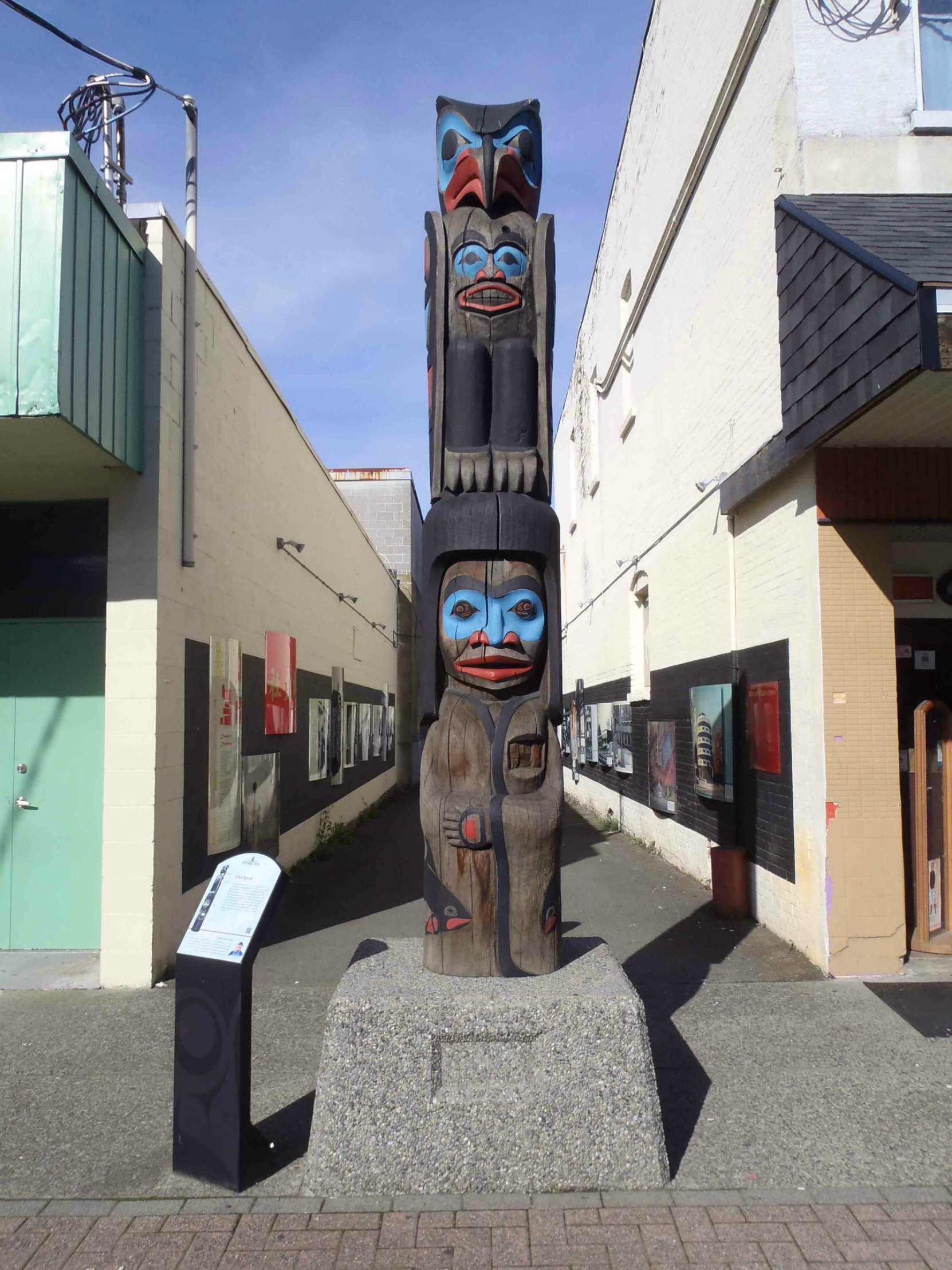 Owl Spirit totem pole, Station Street, Duncan, B.C,