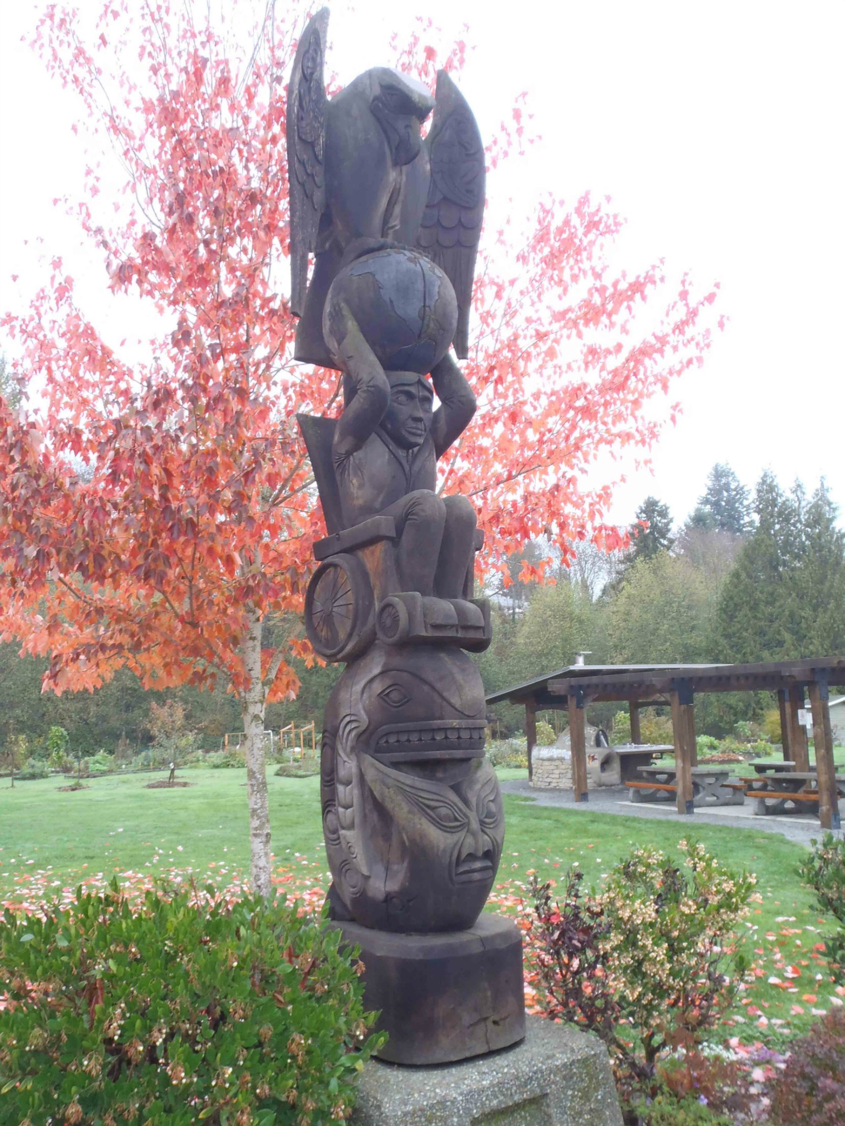 Rick Hansen Man In Motion totem pole, Centennial Park, Duncan, B.C.