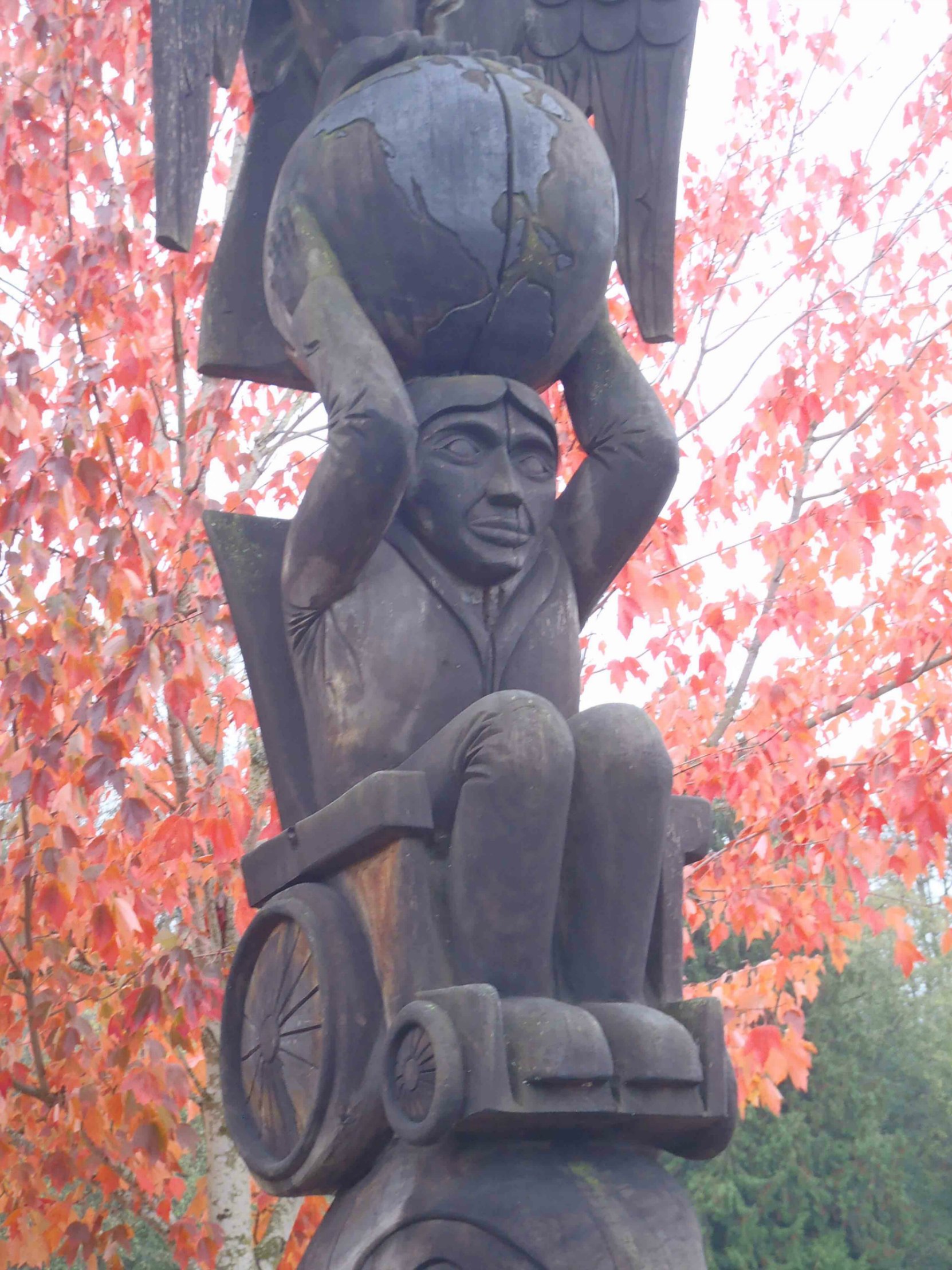 Rick Hansen Man In Motion totem pole, Centennial Park, Duncan, B.C.