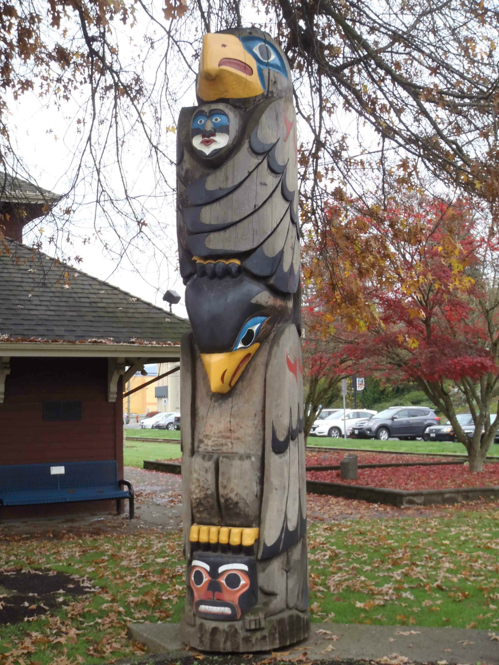Transformation In Life totem pole, Canada Avenue, Duncan, B.C.
