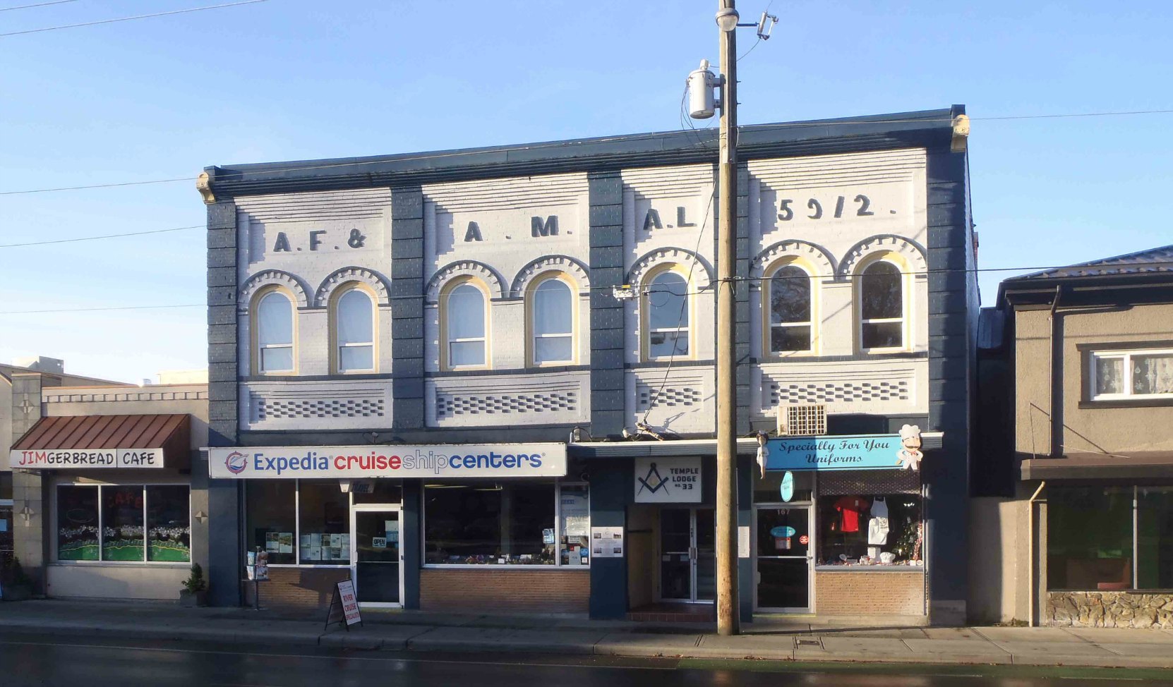 Duncan Masonic Temple, 163 Canada Avenue. Built in 1912 by Temple Lodge, No.33, A.F.&A.M.