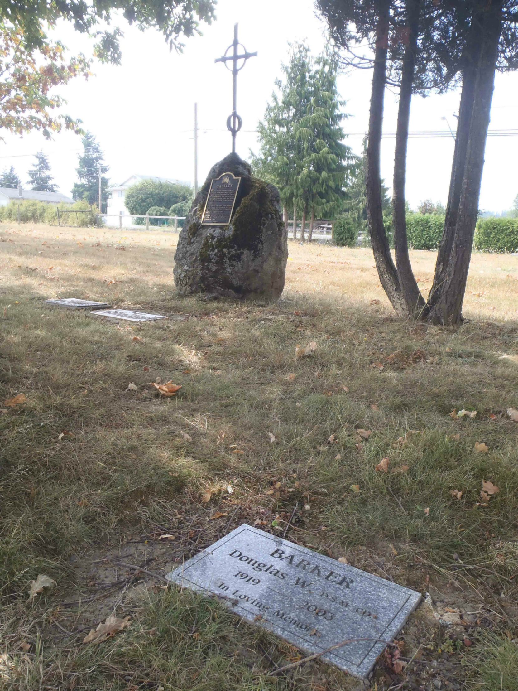 The grave of Mayor Douglas William Barker (1919-2003) in St. Mary's Somenos Anglican Cemetery, North Cowichan