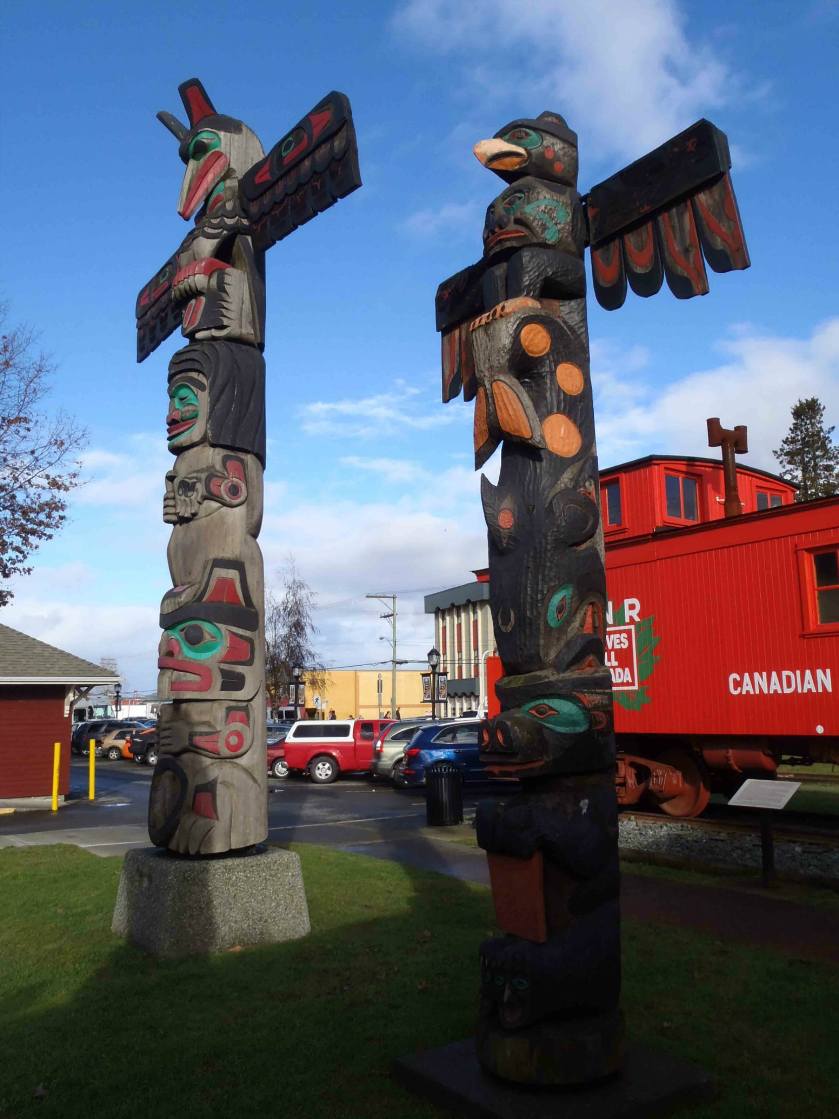 Pole of Wealth (right), Canada Avenue, Duncan, B.C.