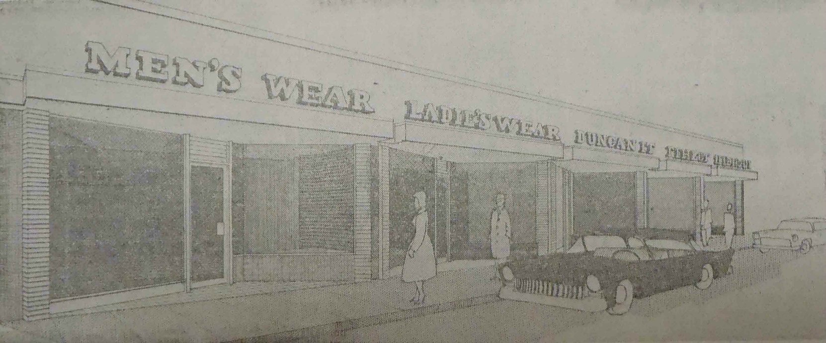 1959 pre-construction drawing of the building at 33-53 Station Street.