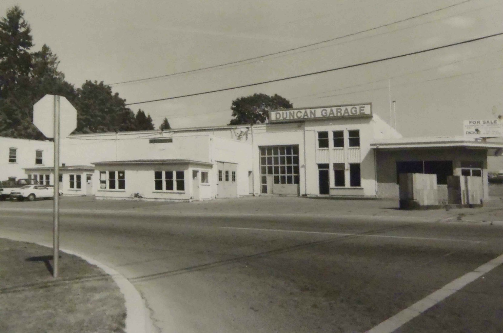 Duncan Garage, circa 1983. This photo was taken shortly after Duncan Garage Ltd. closed this location.