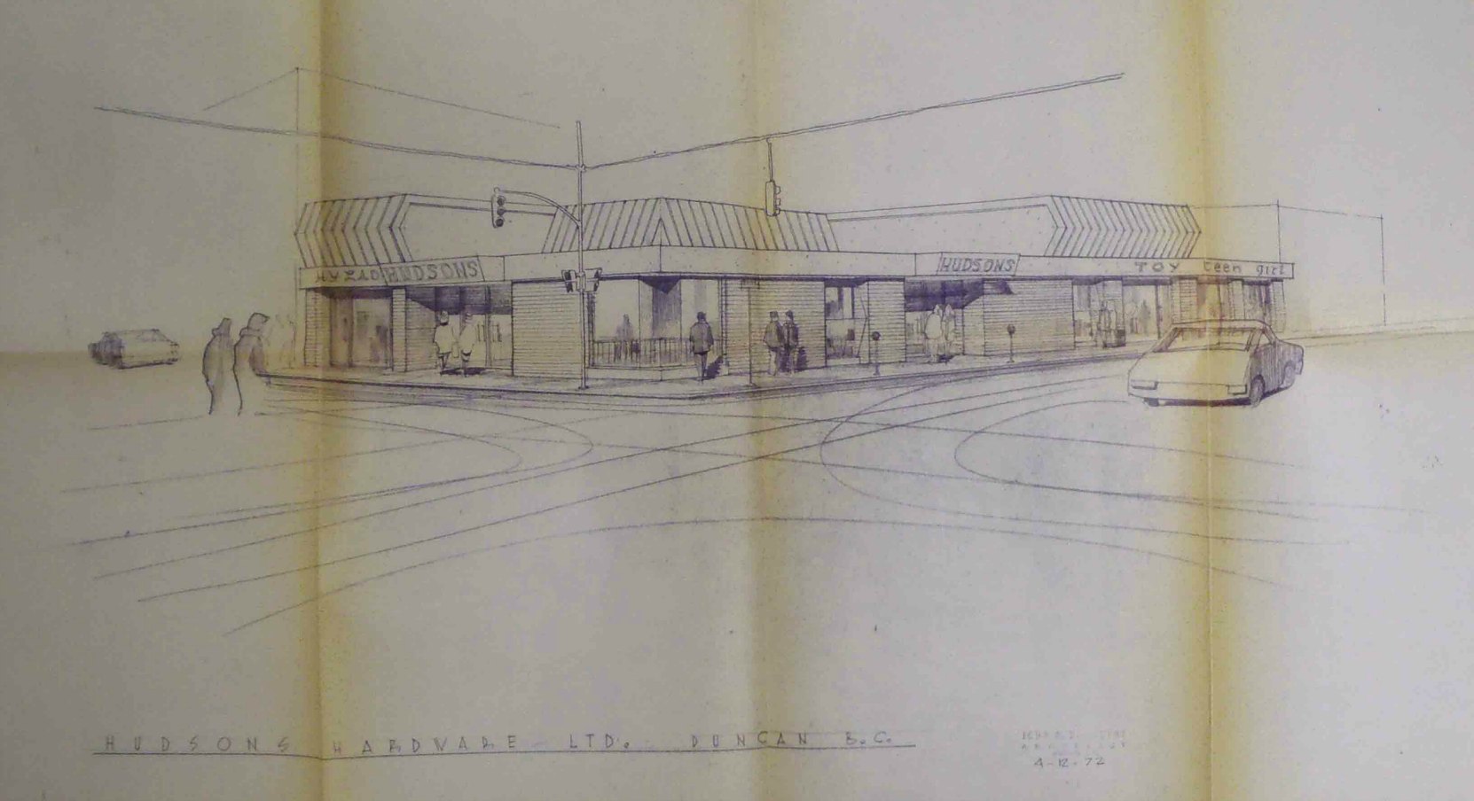 Architect John Di Castri's 1972 drawing of the proposed replacement for the building at 101 Station Street